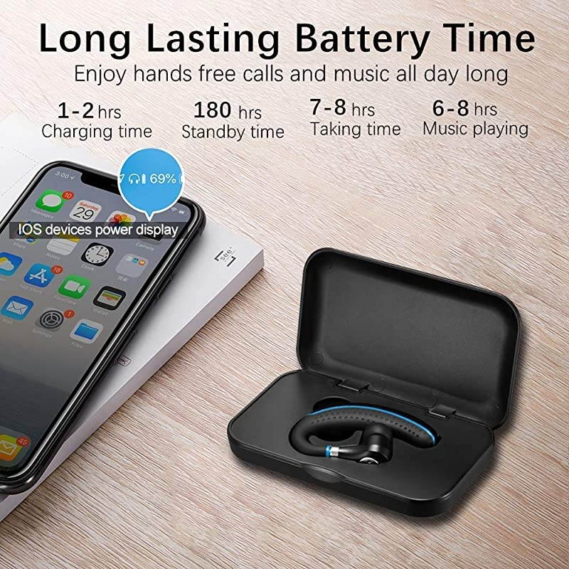 Bluetooth Headset  Wireless Earpiece V50 Ultralight Hands Free Business Earphone with Mic for BusinessOfficeDriving