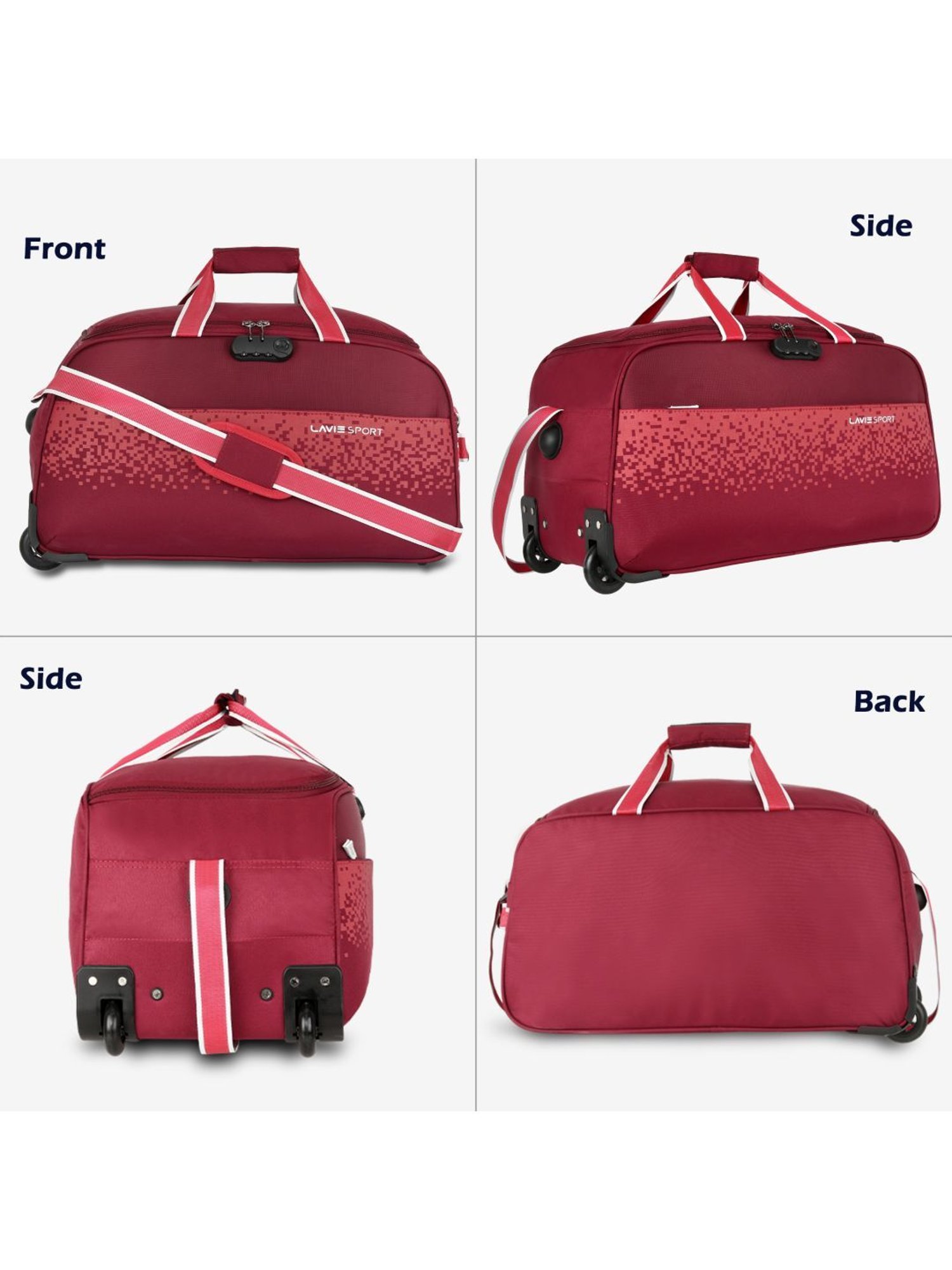 LAVIE SPORT Maroon Printed Duffle Bag