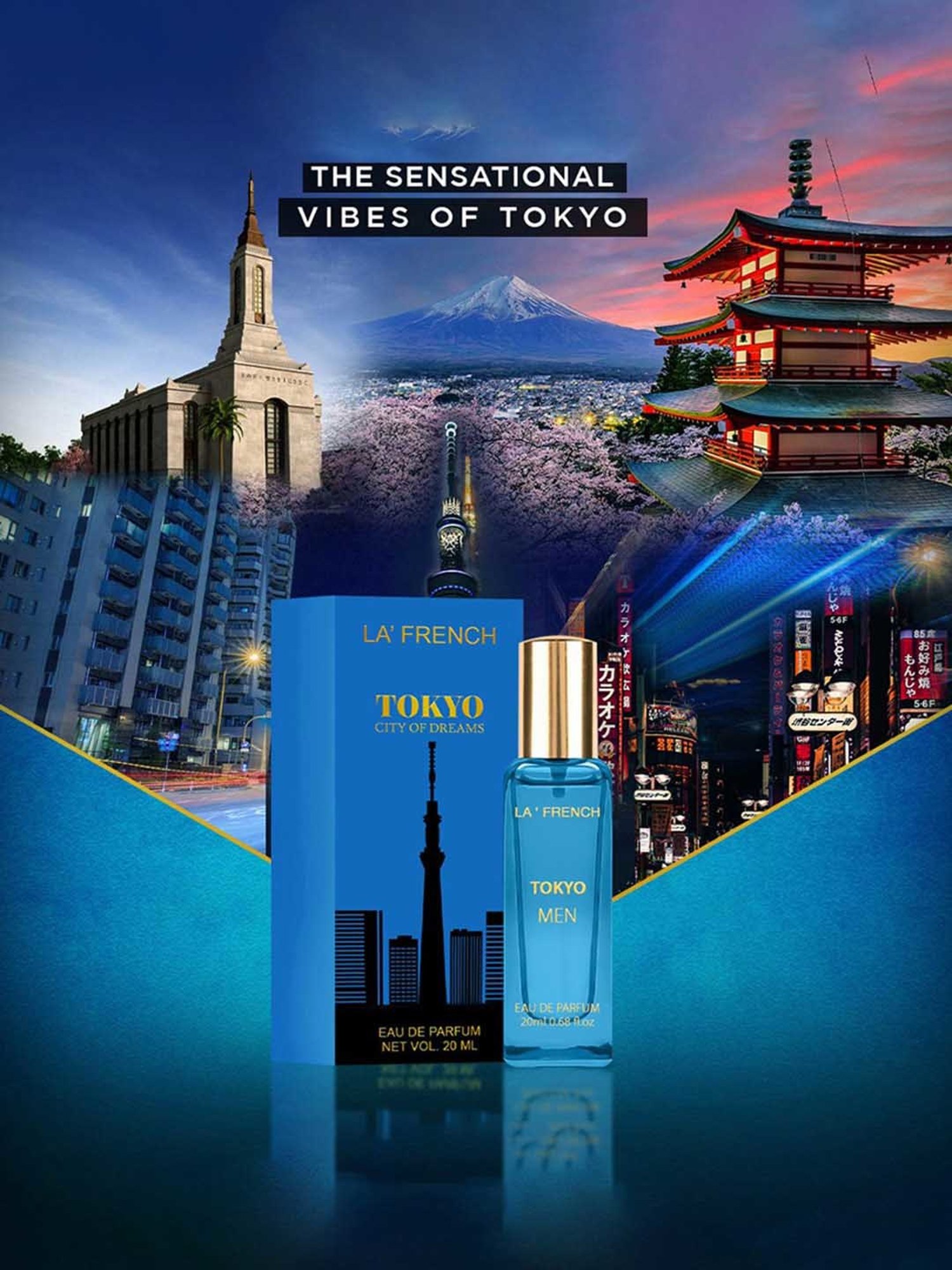 La'french Tokyo City of Dreams Eau de Parfum for Men - 20 ml