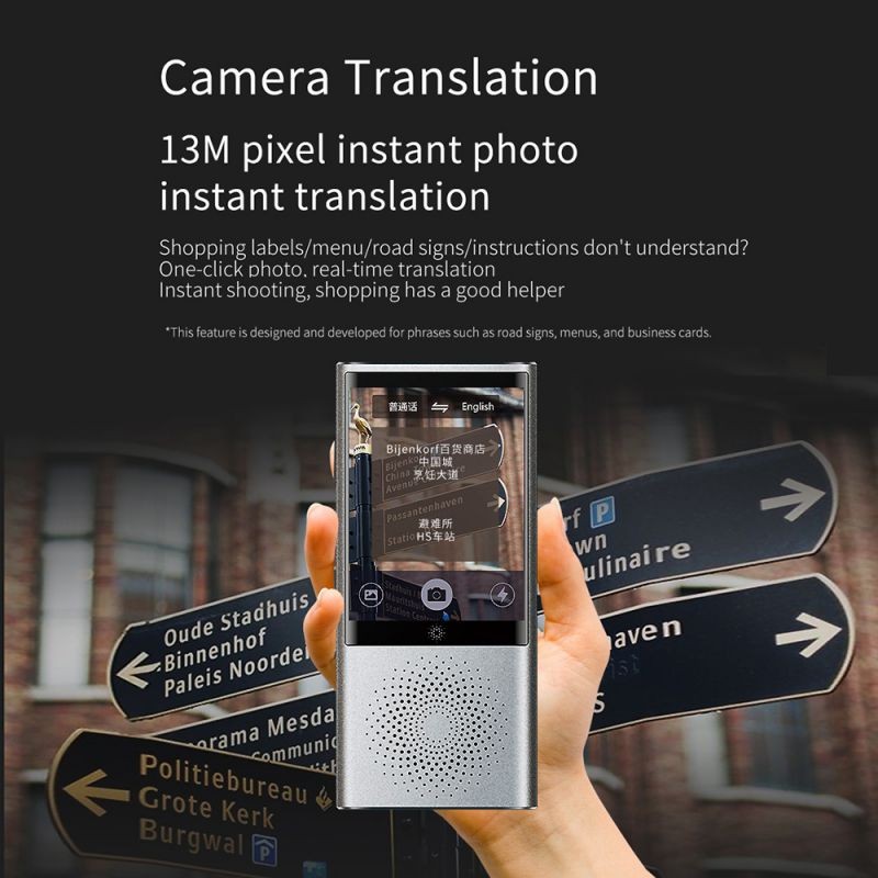 boeleo W1 Portable AI Translator Device with 2.8 Inch HD Touchscreen 4G/WiFi/Hotspot/Offline Support 77 Languages Two Way Real Time Voice Translation for Learning Travel Shopping Business