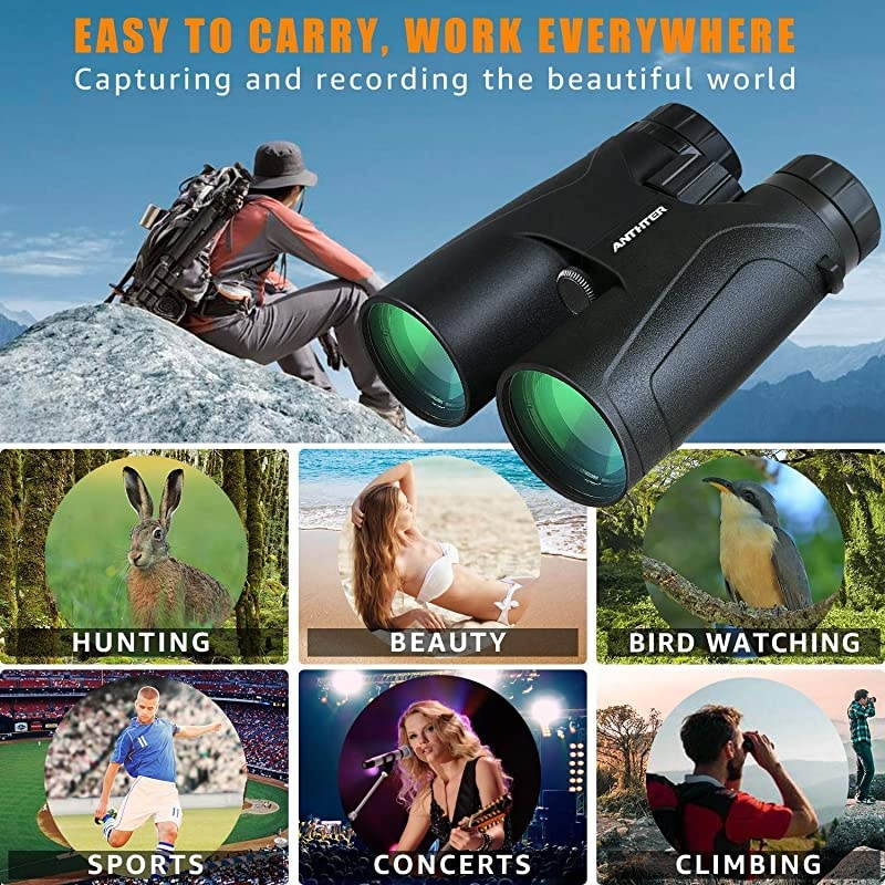 Powerful Binoculars High Power HD Binocular for Adults with Smartphone Holder amp Tripod Waterproof Binoculars with Durable and Clear FMC BAK4 Prism Binoculars for Bird Watching Camping Hiking
