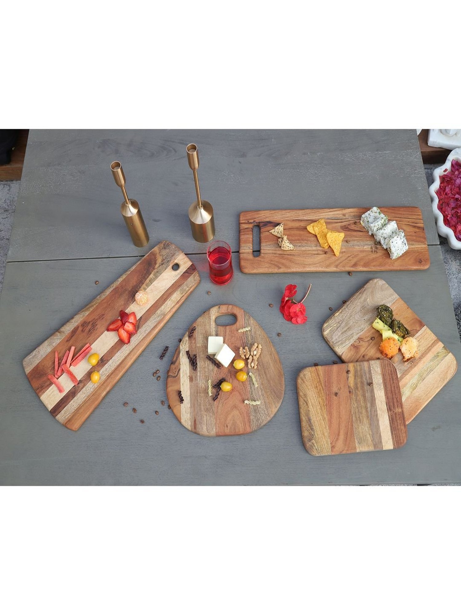 ICRAFT Mauryan Brown Acacia Wood Chopping Board - Set of 1