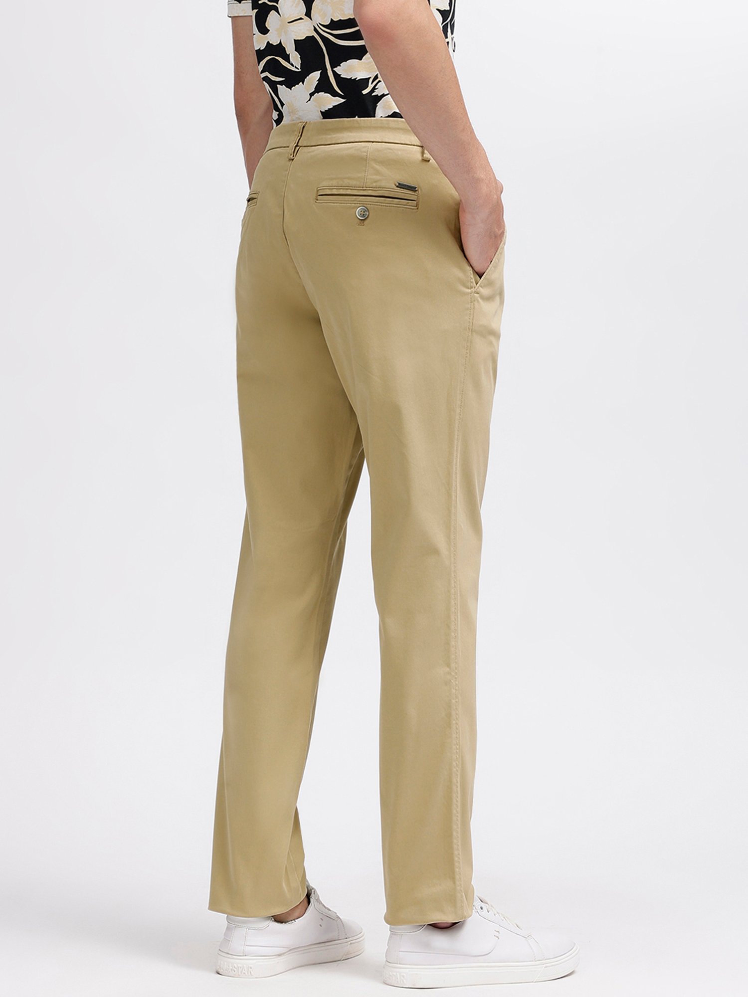 Bruun & Stengade Beige Regular Fit Flat Front Trousers