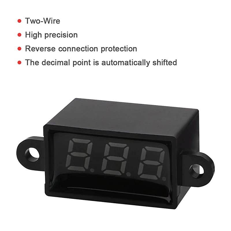 2pcs Mini Digital DC Voltmeter 028 Inch TwoWire 30V30V Digital DC Waterproof Dustproof and Drop Resistant Voltmeter Display Voltage Tester Meter 2 ColoursBlue and White