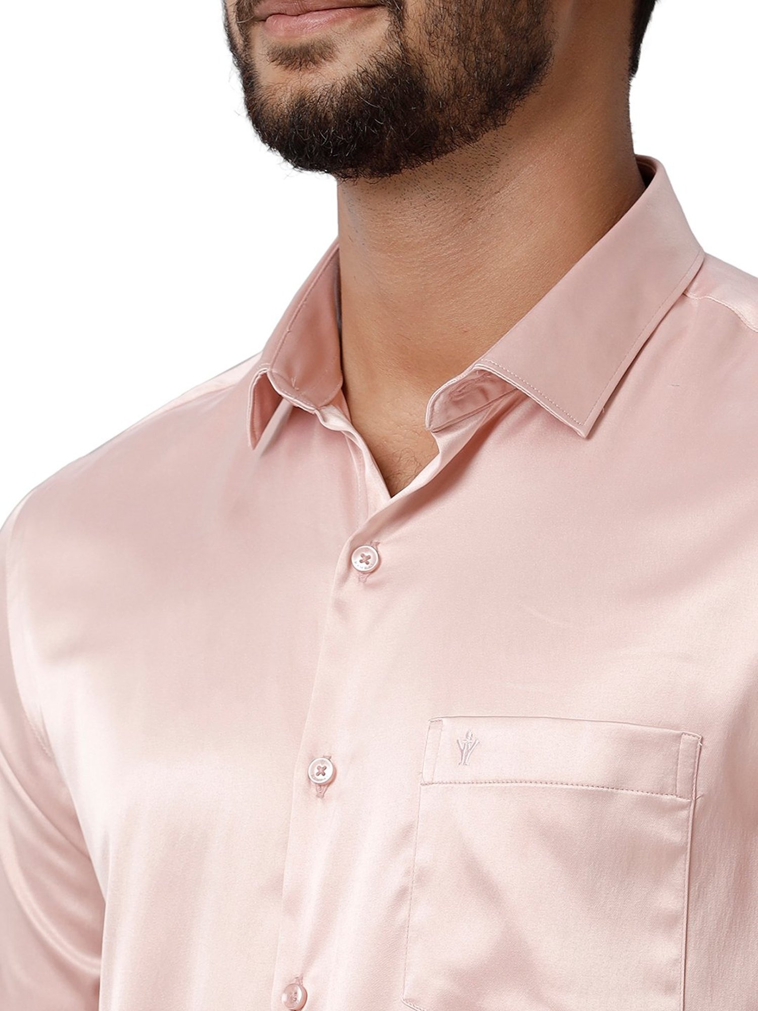 Ramraj Light Pink Regular Fit Full Sleeves Shirt