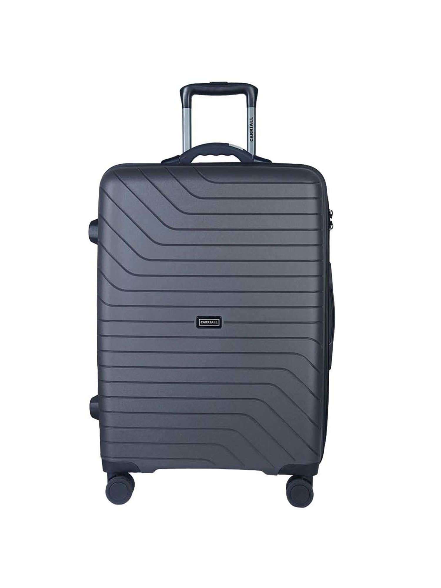 Carriall Groove Grey Striped Hard Large Trolley Bag - 75 cm