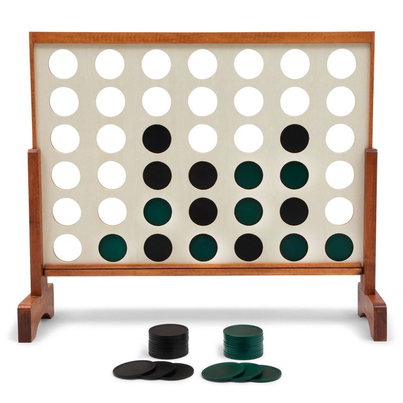 Lancaster Oversized 4-In-A-Row Wooden Outdoor Game Set w/ Carry Bag