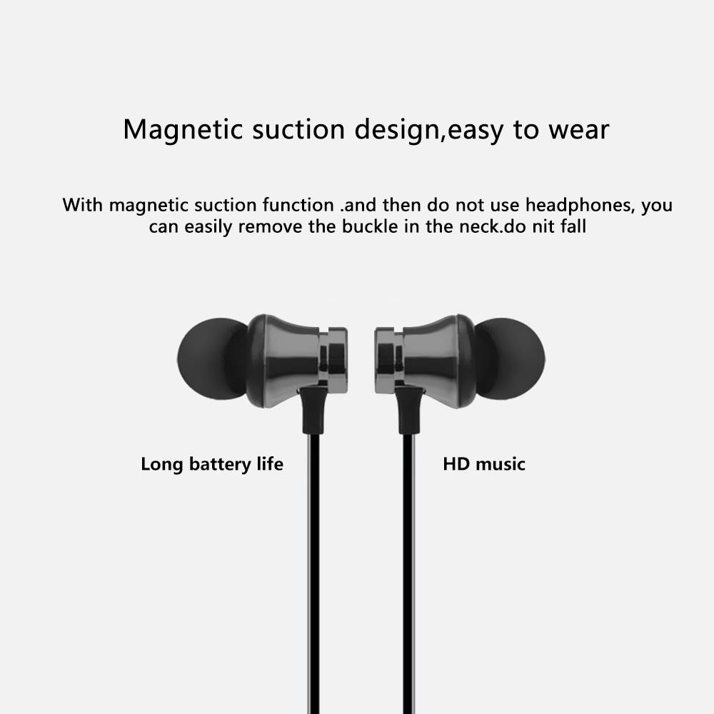 Magnetic In-ear Bluetooth Headset 4.2 Bluetooth Version Wireless Sport Bluetooth Headsets - Black