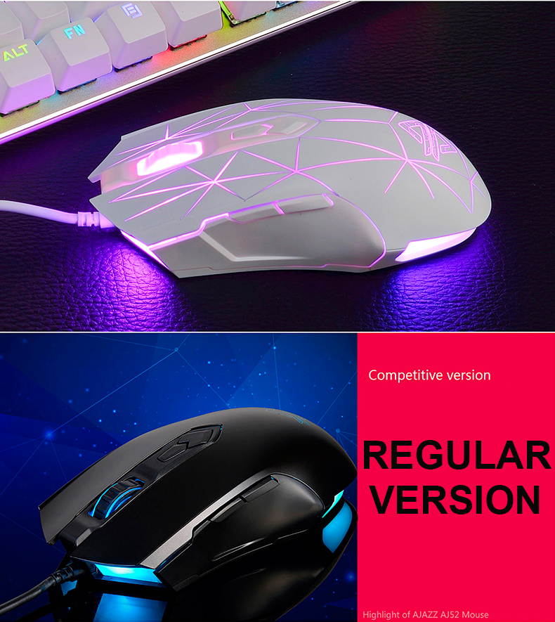 UrChoiceLtd&reg;USB Wired Mouse RGB Optical Ergonomics 7-Key 2400DPI Crack Athletics Gaming Mouse Laptop PC Computer Mouse