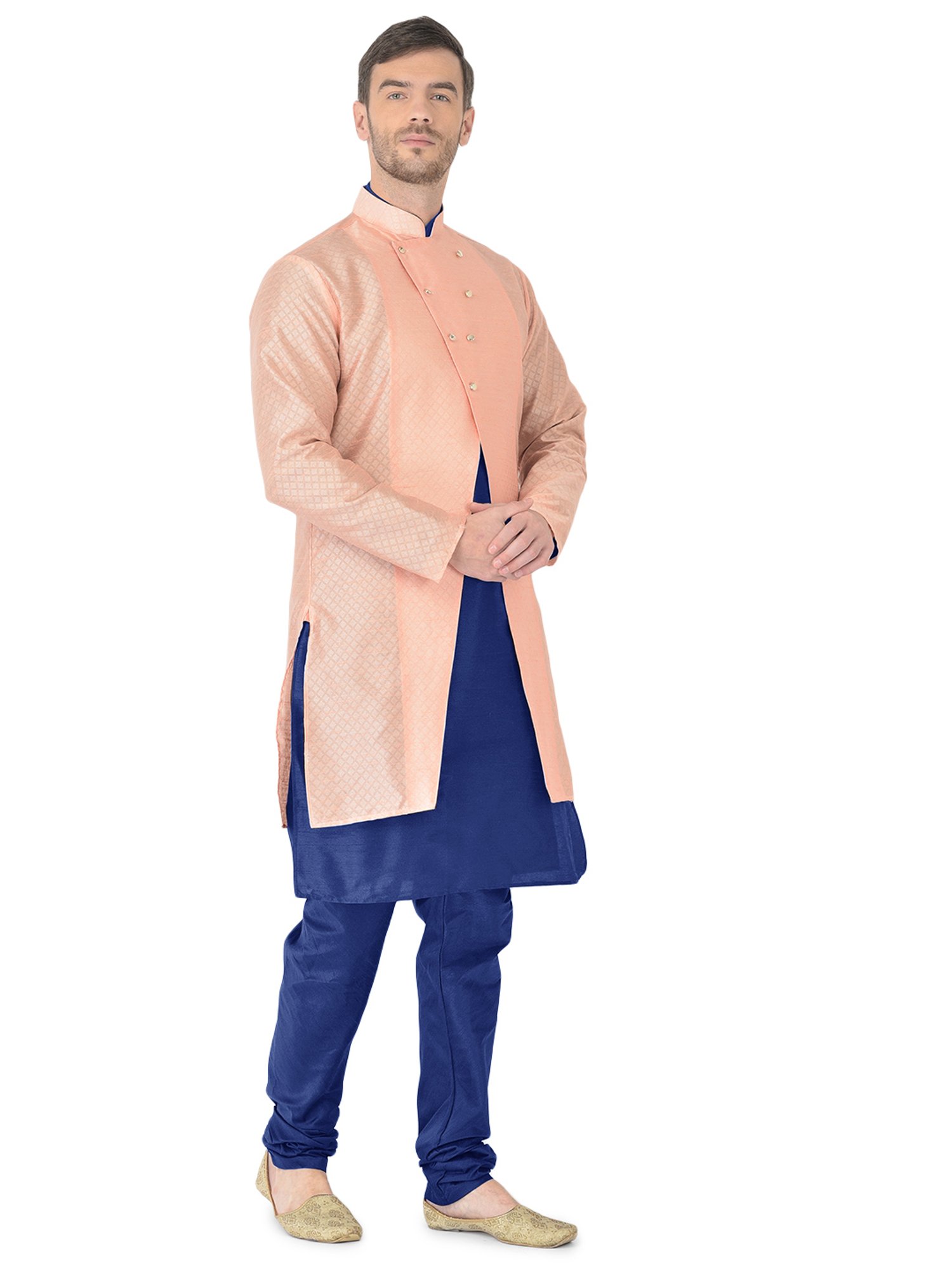 SG RAJASAHAB Multi Regular Fit Self Pattern Kurta Set