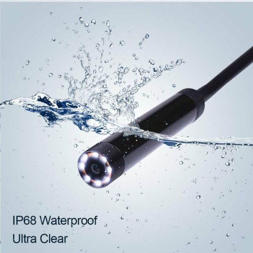 WiFi Endoscope 1200P Wireless IP68 Waterproof Borescope HD Inspection Camera 5M Semi-Rigid Endoscope with 8 Adjustable LED Lights Compatible with iPhone Android Phone Computer (16.40 ft)
