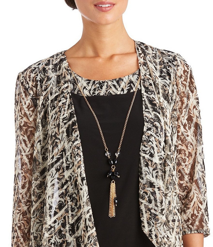 Alex Evenings Stretch Velvet Long Sleeve Ruched Beaded Accent Collar Boat Neck Blouse