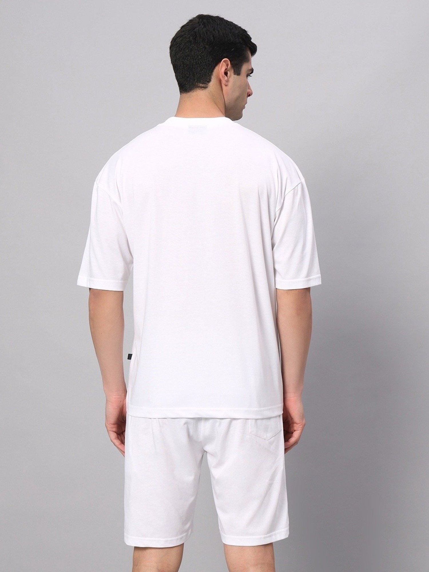 Griffel White Cotton Loose Fit Printed Co-Ord Set