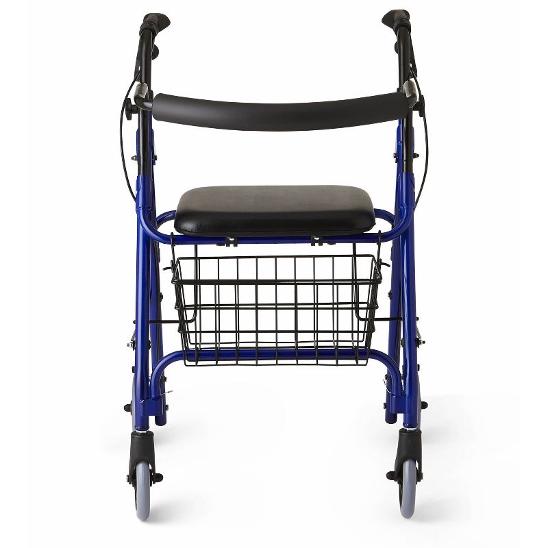 Medline Deluxe Rollator with Curved Back - Blue