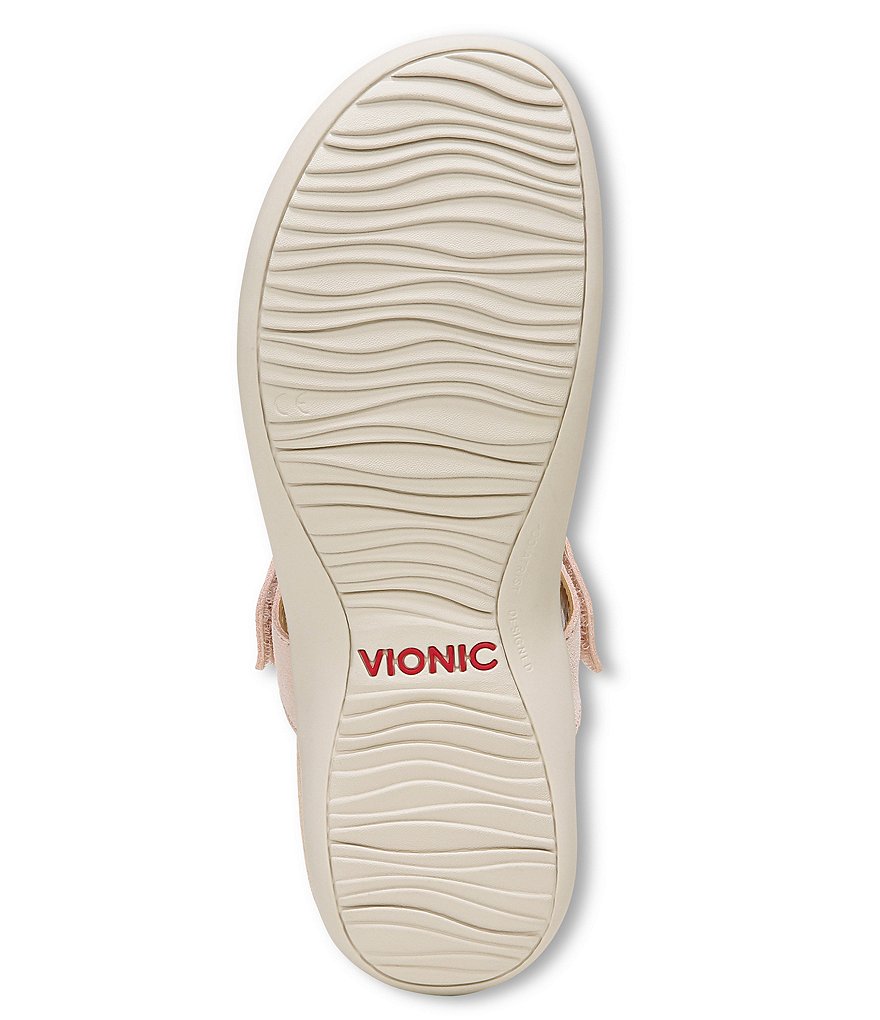 Vionic Wanda Snake Embossed T-Strap Sandals