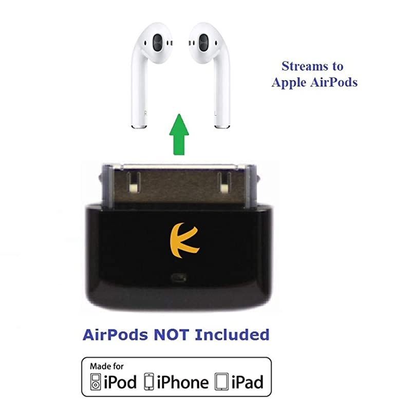 i10s Black Tiny Bluetooth iPod Transmitter for iPodiPhoneiPad with Authentication Remote controls and local iPodiPhoneiPad volume control capabilities Plug and Play Works with AirPods
