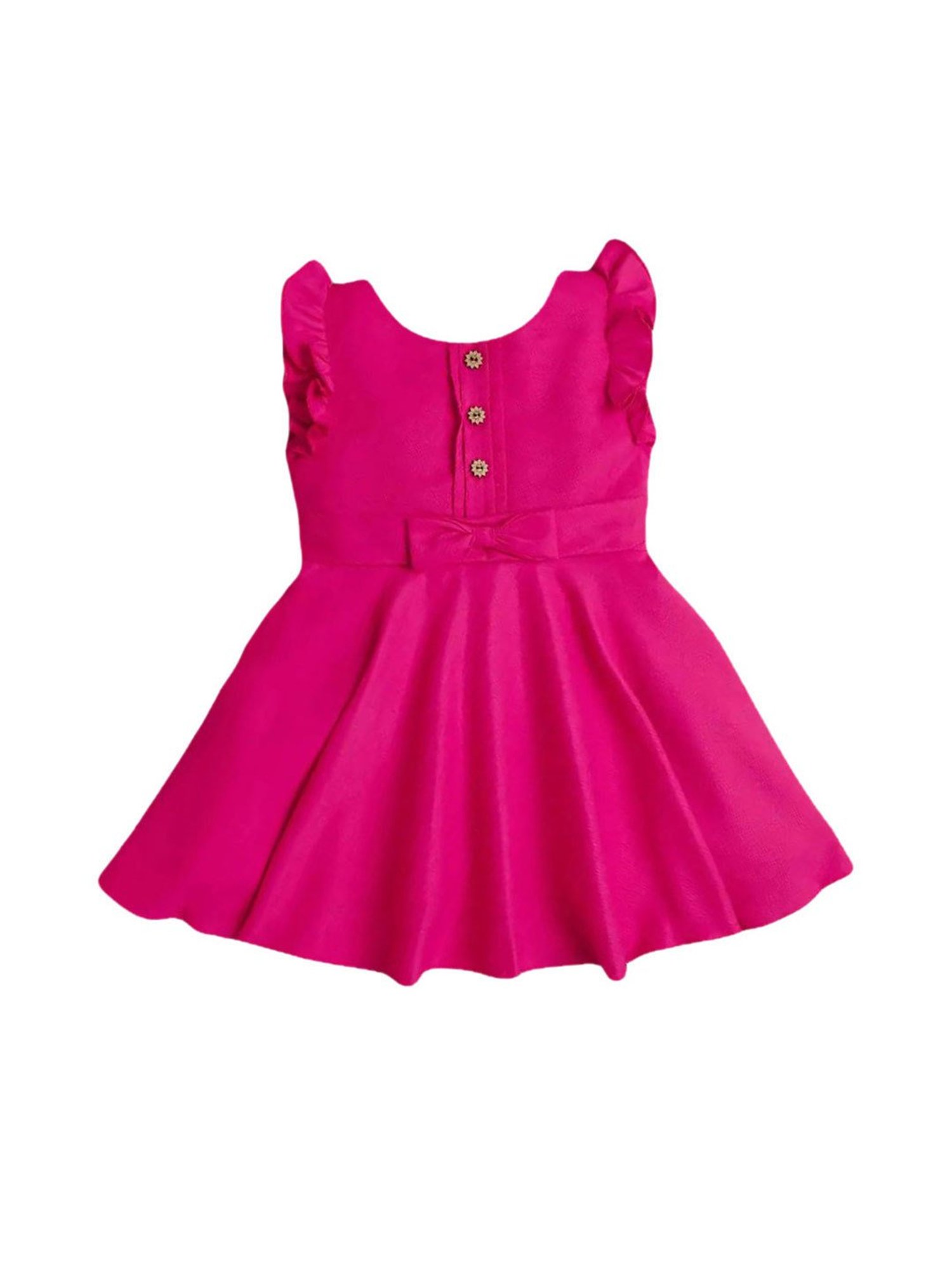 The Magic Wand Kids Pink Solid Dress