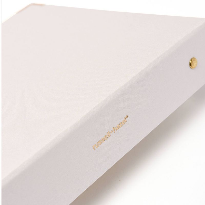 Russell+Hazel Mini Bookcloth 3 Ring Binder Pearl