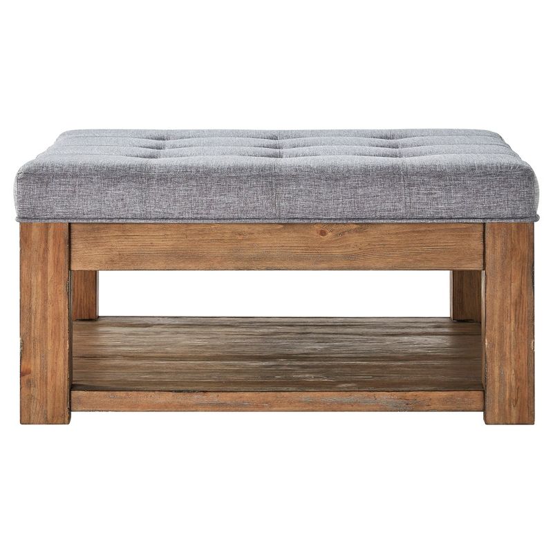 Southgate Natural Dimple Tufted Cocktail Ottoman Smoke - Inspire Q