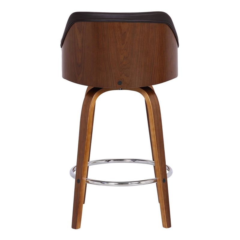 30" Alec Bar Height Swivel Barstool Walnut/Brown - Armen Living