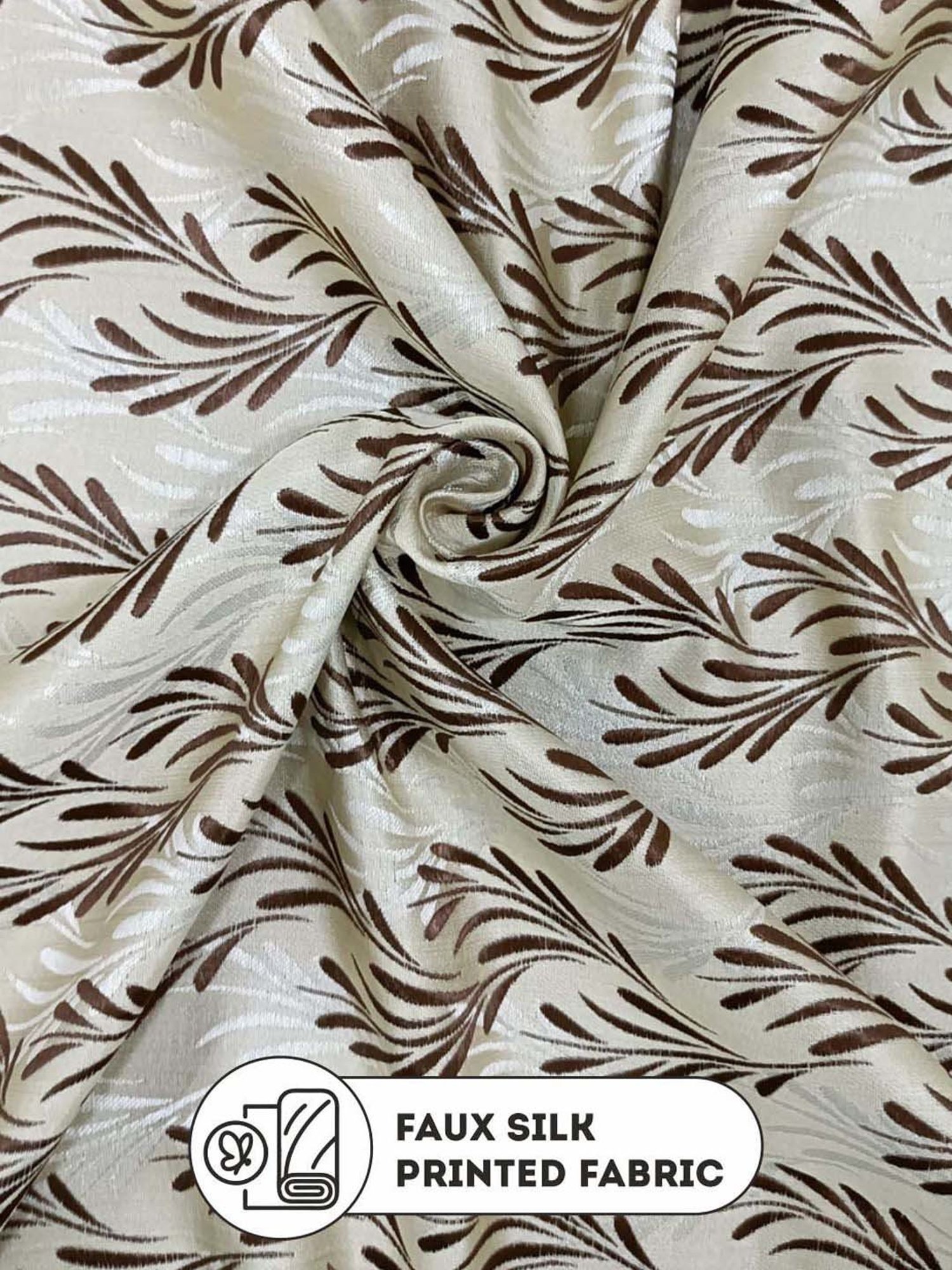 Bianca EL`PESSO Silver & Brown Faux Silk 7 Ft. Door Curtain