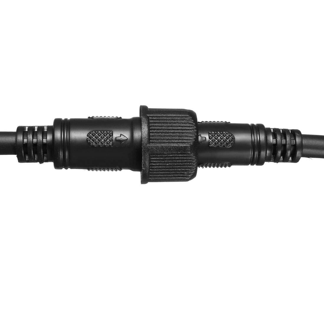 Male Female 4 Terminal Waterproof Connector Cable Black for LED Strips Light