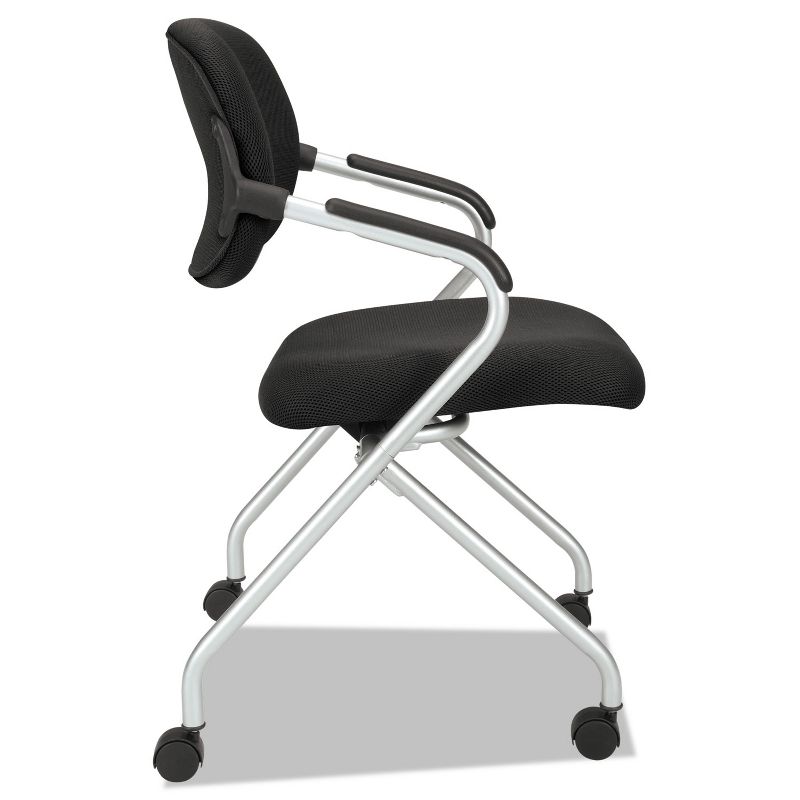 Basyx VL303 Series Nesting Arm Chair Black/Silver VL303MM10X