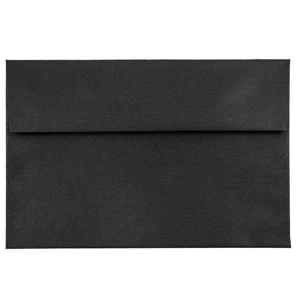 JAM PAPER A7 Square Invitation Envelopes - 5 1/4 x 7 1/4 - Black Linen - 25/Pack