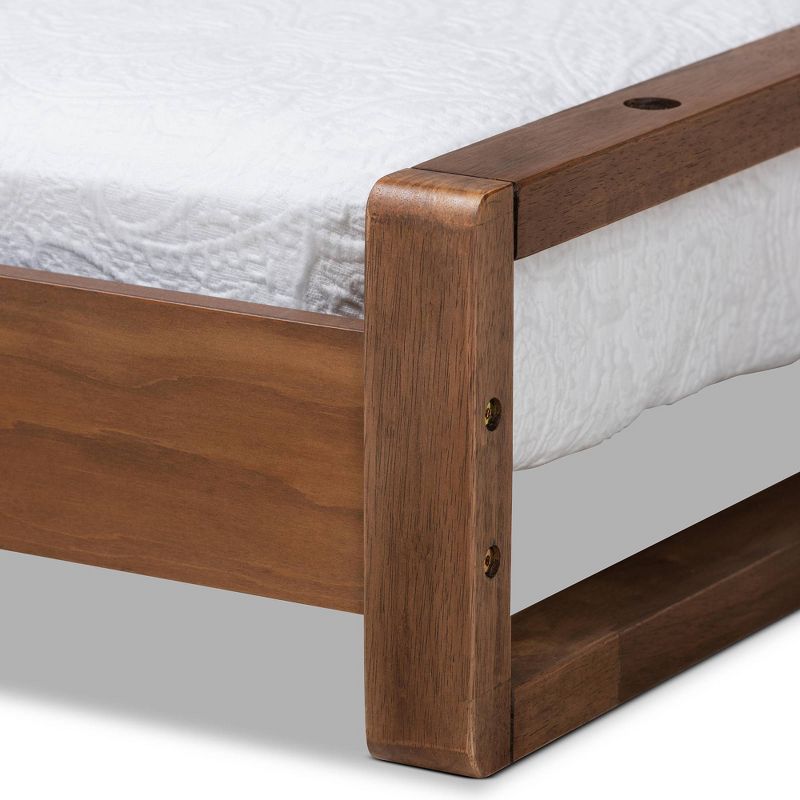 King Klara Wood Expandable Bed Frame Walnut - Baxton Studio