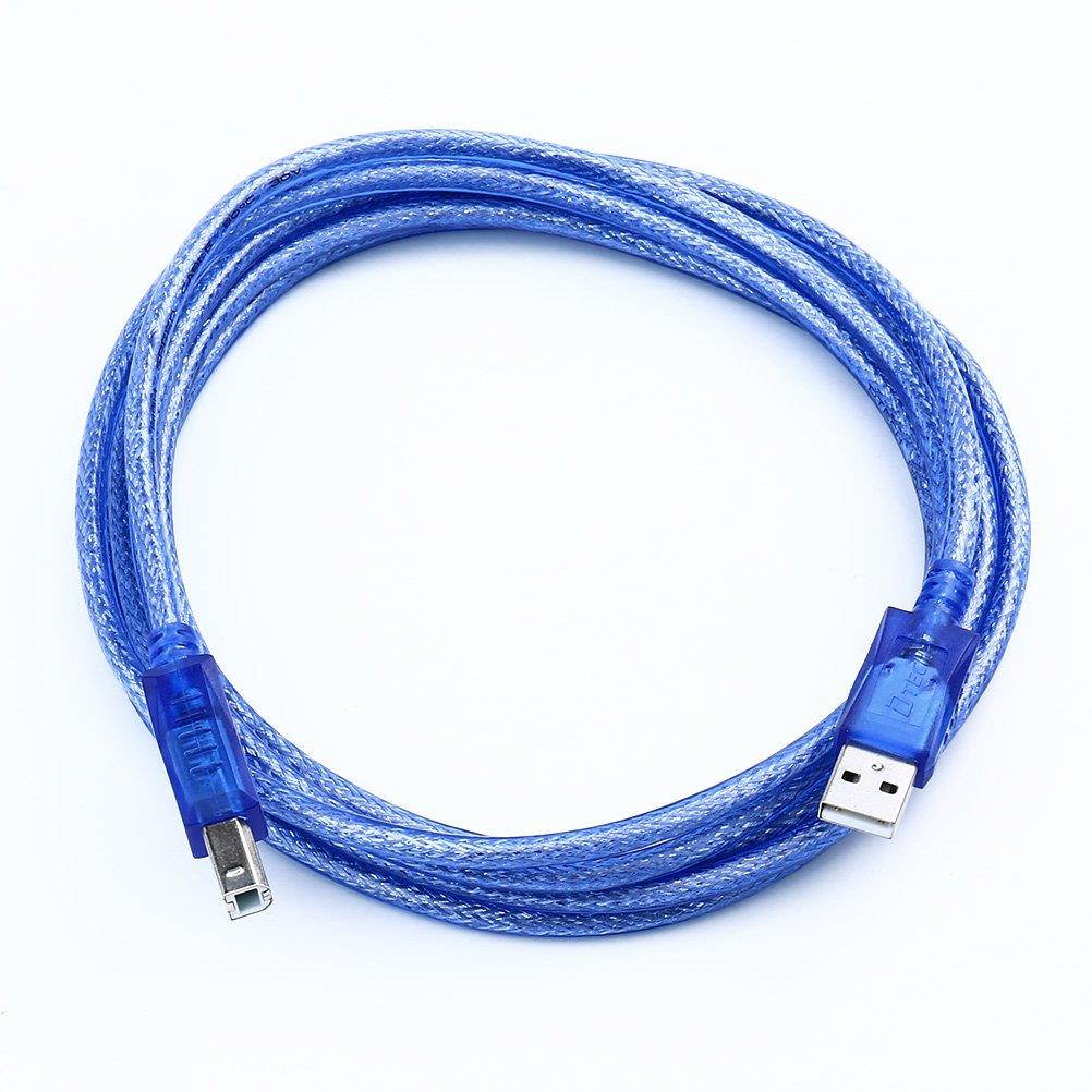 DTech 6 Feet USB 2.0 Printer Cable A Male to B Male Port Shielded Data Transfer Wire (6ft - Blue)