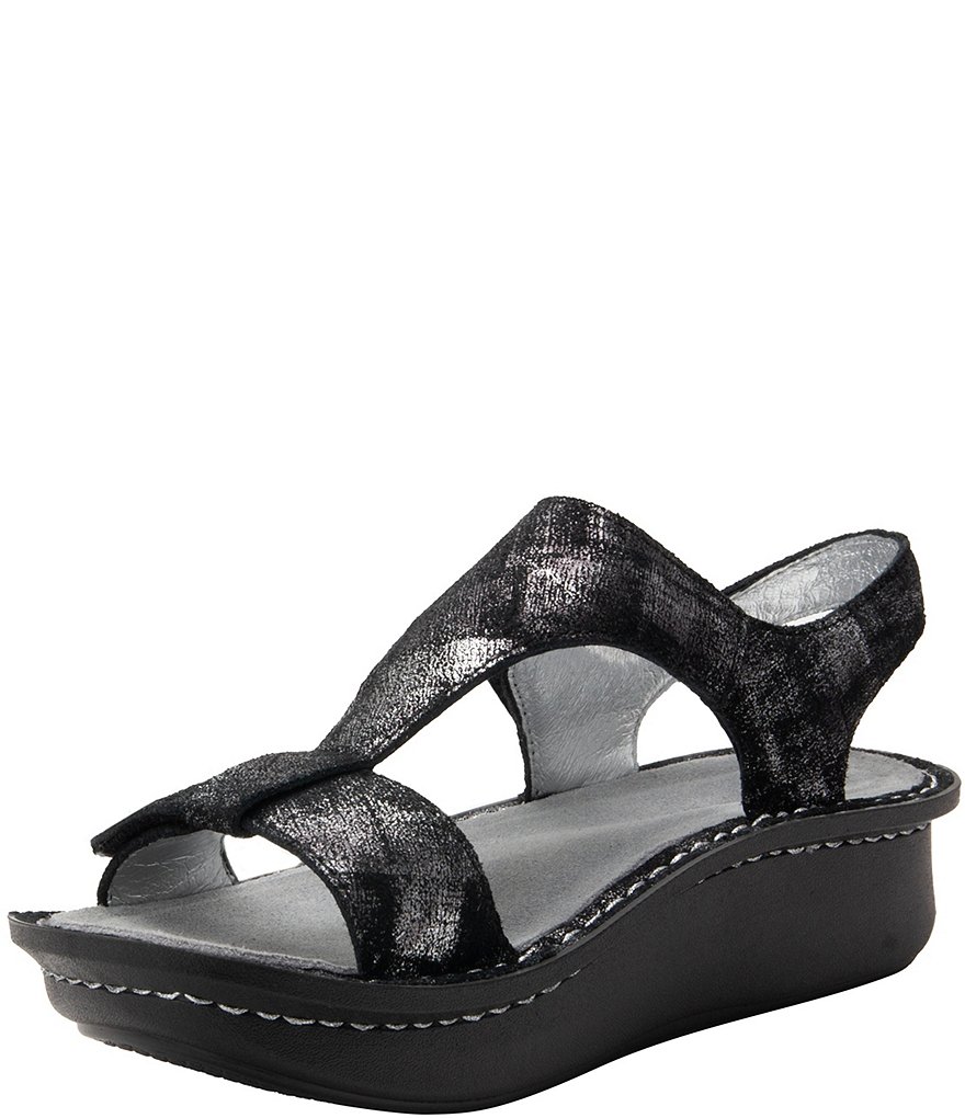 Alegria Kerri Smolder Print Leather Wedge Sandals