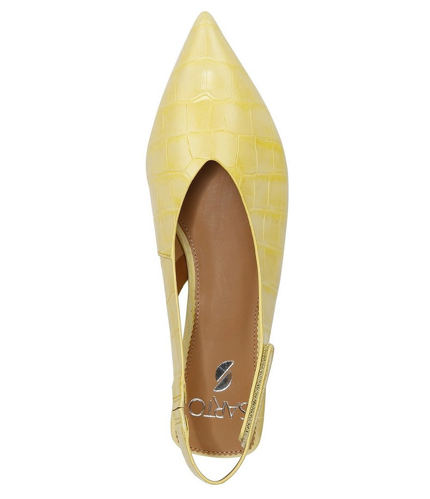Sarto by Franco Sarto Grayson Croco Print Leather Slingback Flats
