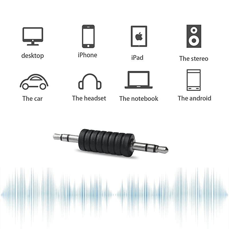 Male to Male Stereo Audio Connector 3 Pack