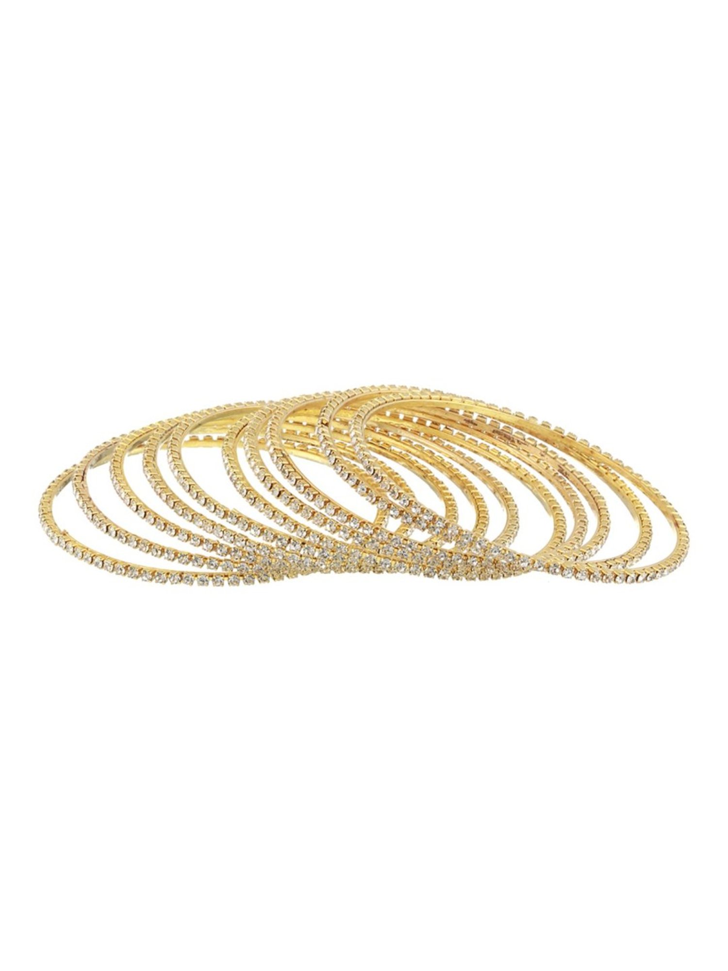 Aatmana Gold-Plated & CZ Studded Bangles for Women (Set of 12) - 2.8