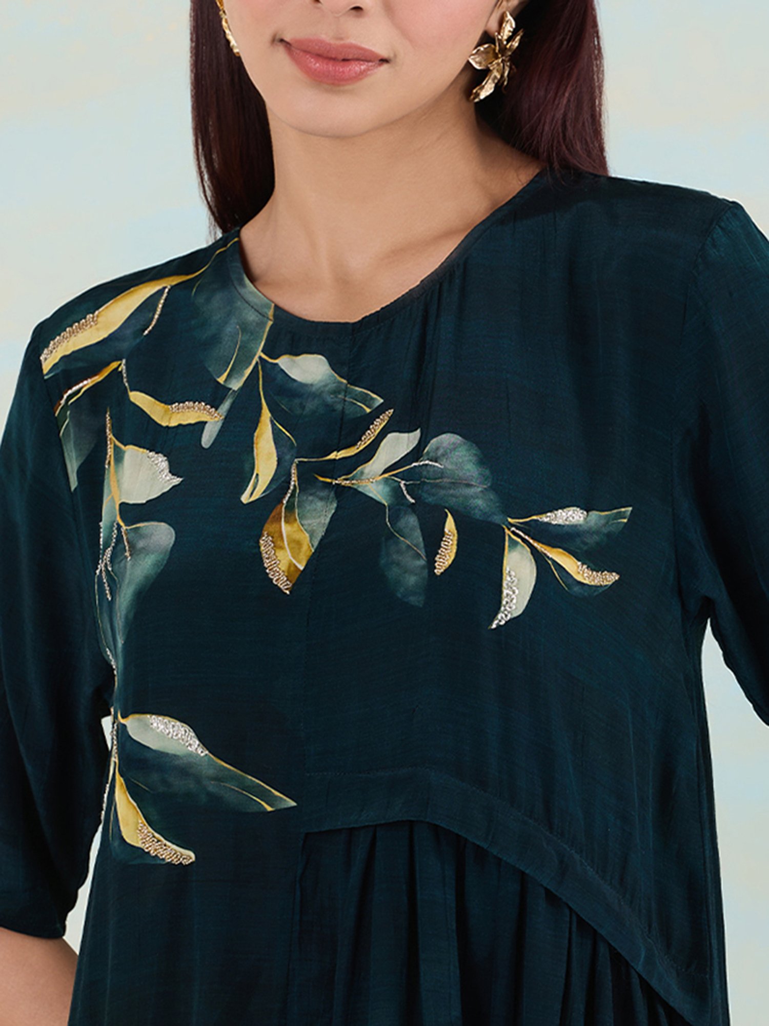 navyasa by liva Blue Printed Ethnic Dress