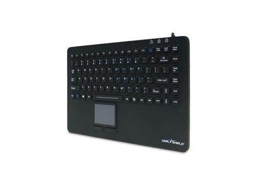 Seal Shield S87P2 Seal Shield Seal Touch Keyboard - Cable Connectivity - USB, PS/2 Interface - 87 KeyTouchPad - Compatible with Computer - Industrial Silicon Rubber - Black