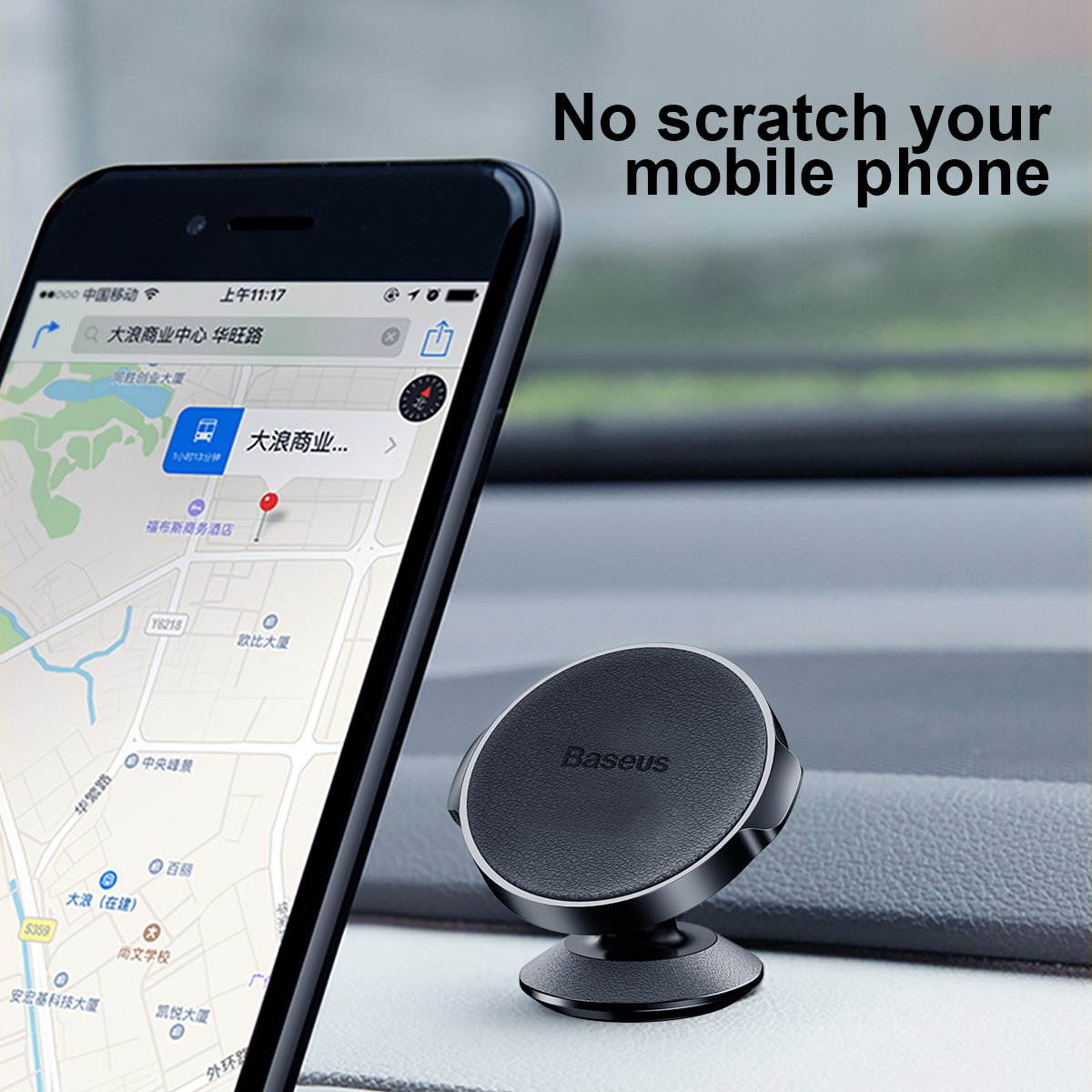 Baseus Small Ears Series Magnet Suction Bracket ( Vertical Type ) PU 360 Degree Rotation Small and Portable with 5 Colors