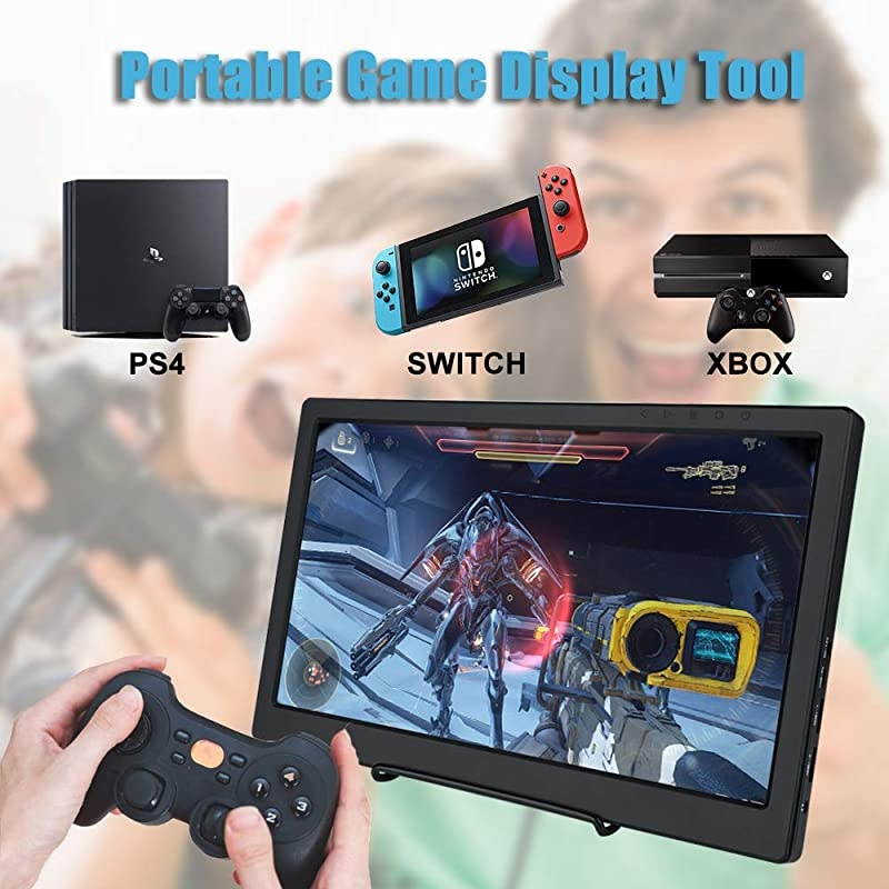 Raspberry Pi Display-Portable 2 HDMI Gaming Monitor-13.3 Inch, 1920x1080-For PS4, Raspberry Pi, WiiU, Xbox 360, Windows 7/8/10