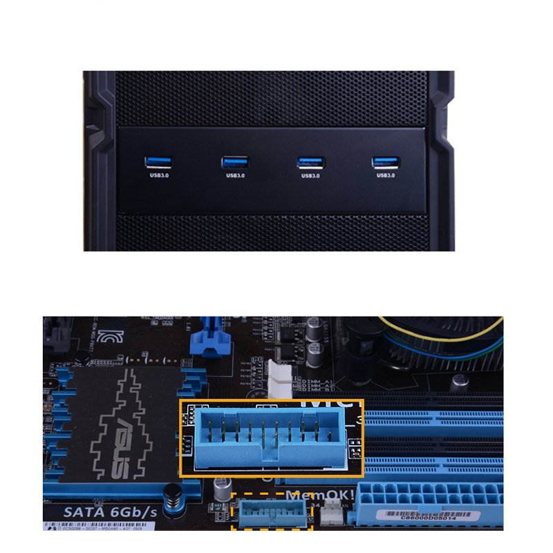 5.25" USB 3.0 Hub Adapter Expansion Panel Internal Port Expansion Card