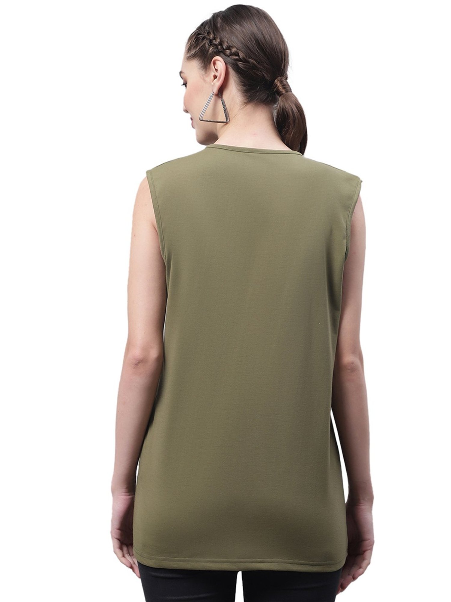 Vimal Jonney White & Olive Cotton Logo Print T-Shirt (Pack Of 2)