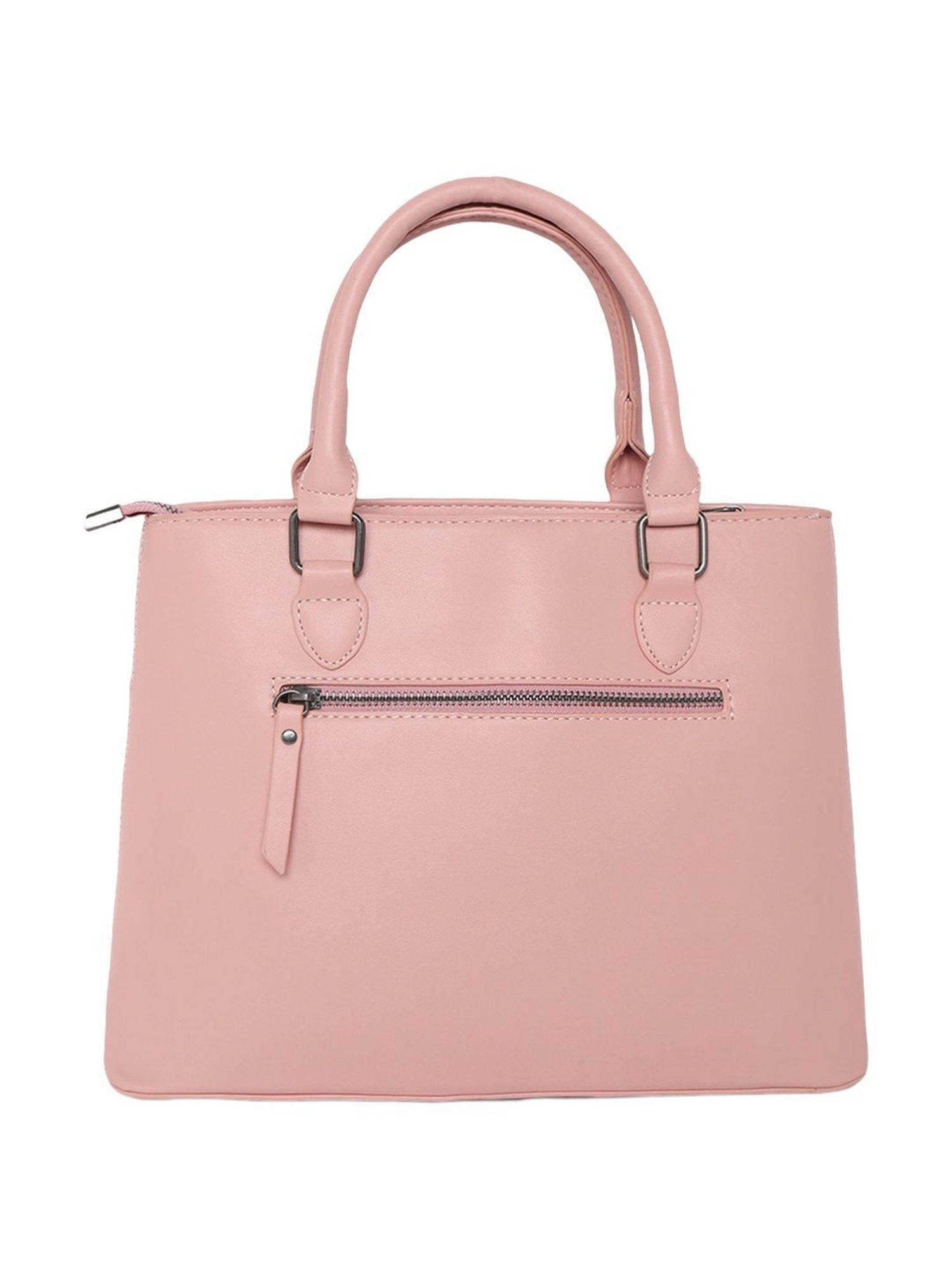 Carlton London Pink Solid Medium Handbag