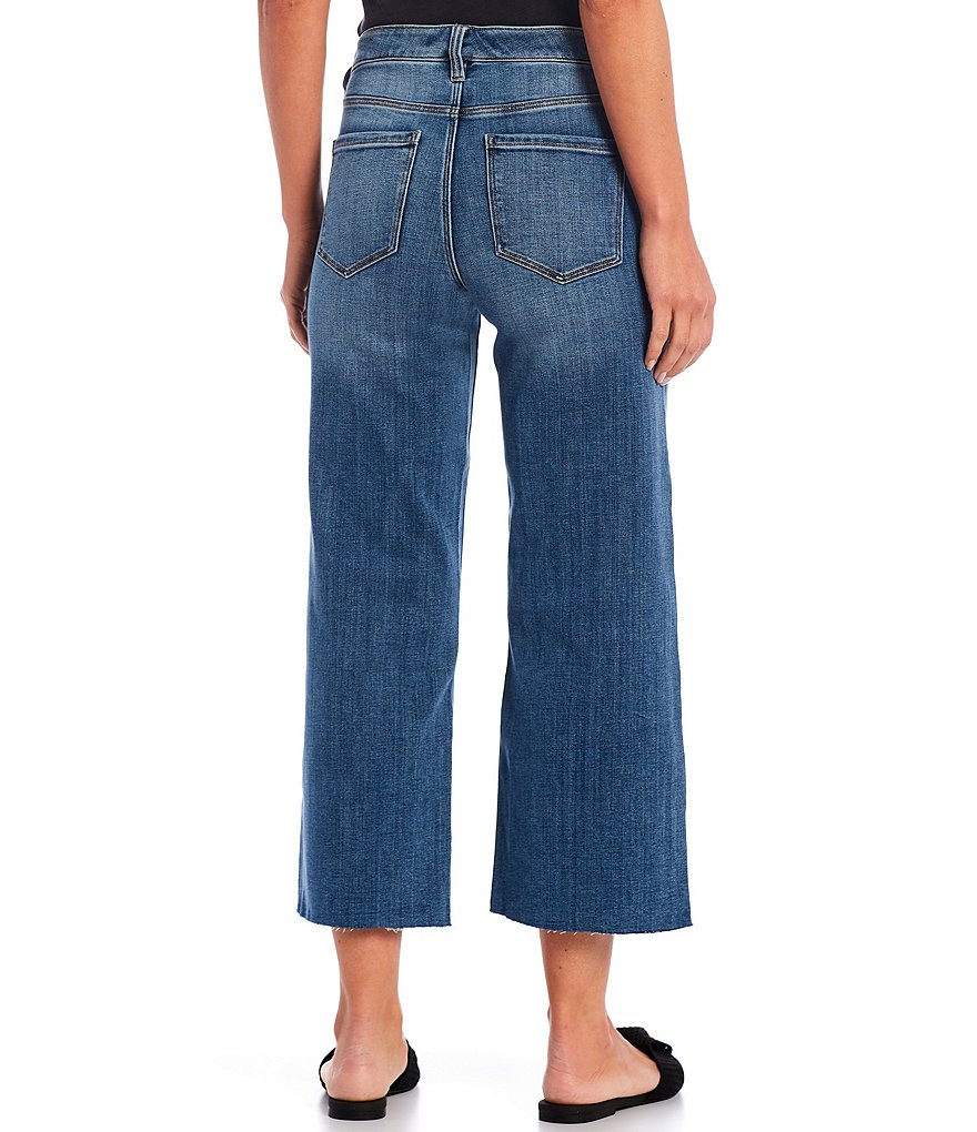 Liverpool Los Angeles High Rise Wide Leg Cut Hem Cropped Jeans