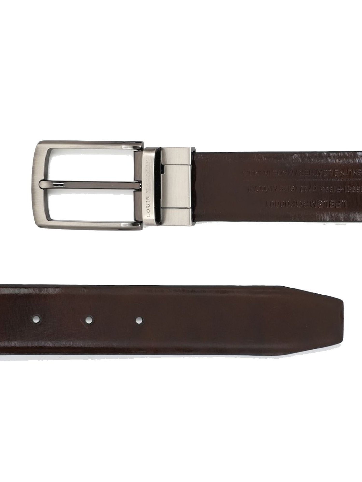 Louis Philippe Black Leather Reversible Belt for Men