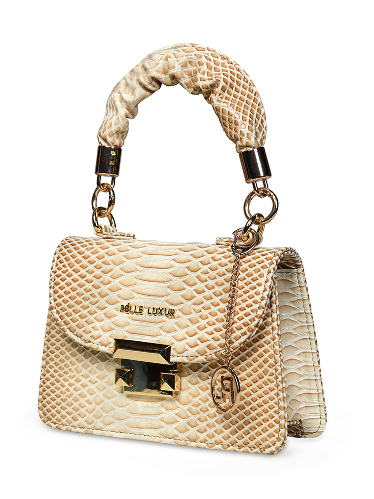 PELLE LUXUR Light Brown Animal Effect Small Satchel