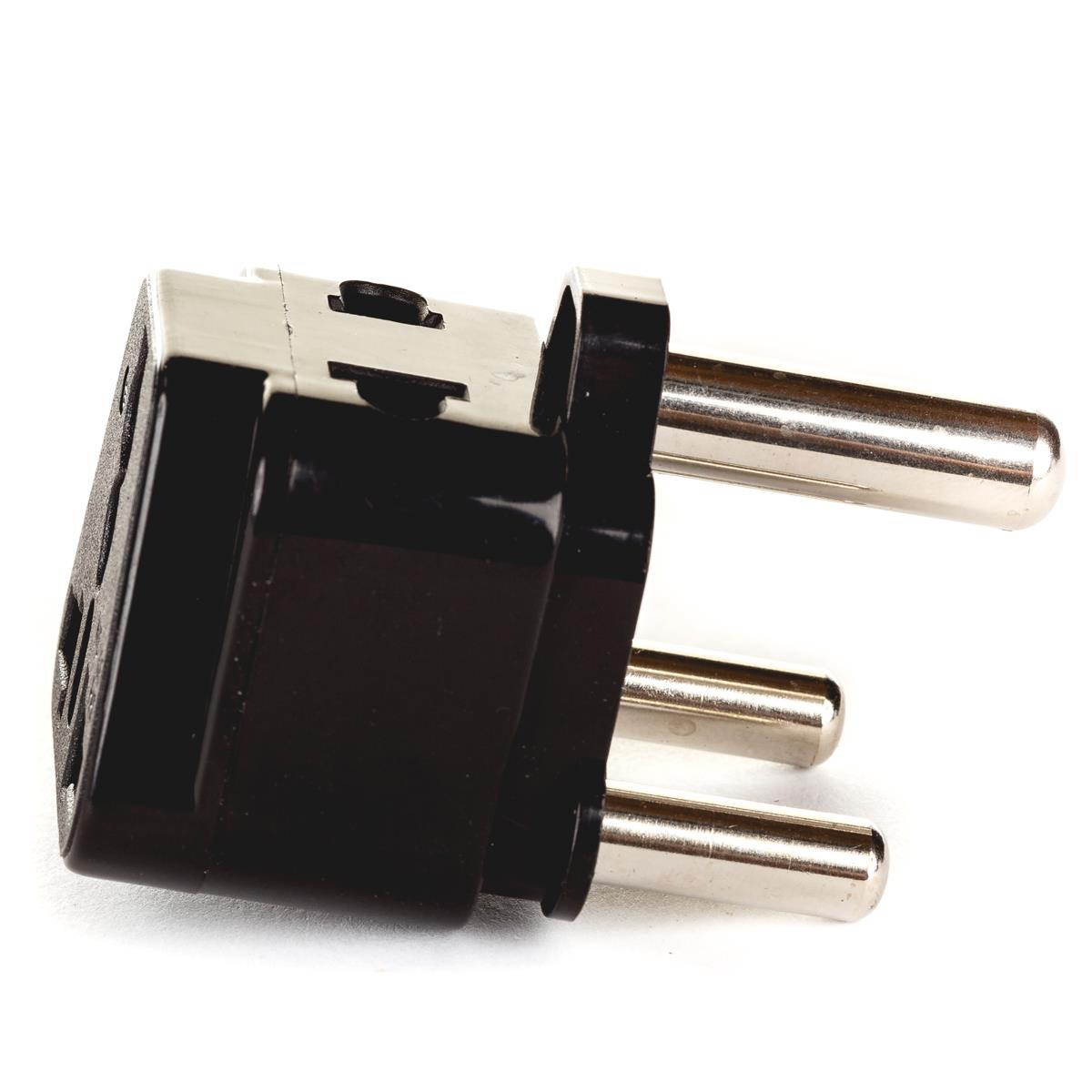 OREI 2 in 1 USA to South Africa Adapter Plug (Type M) - 2 Pack, Black