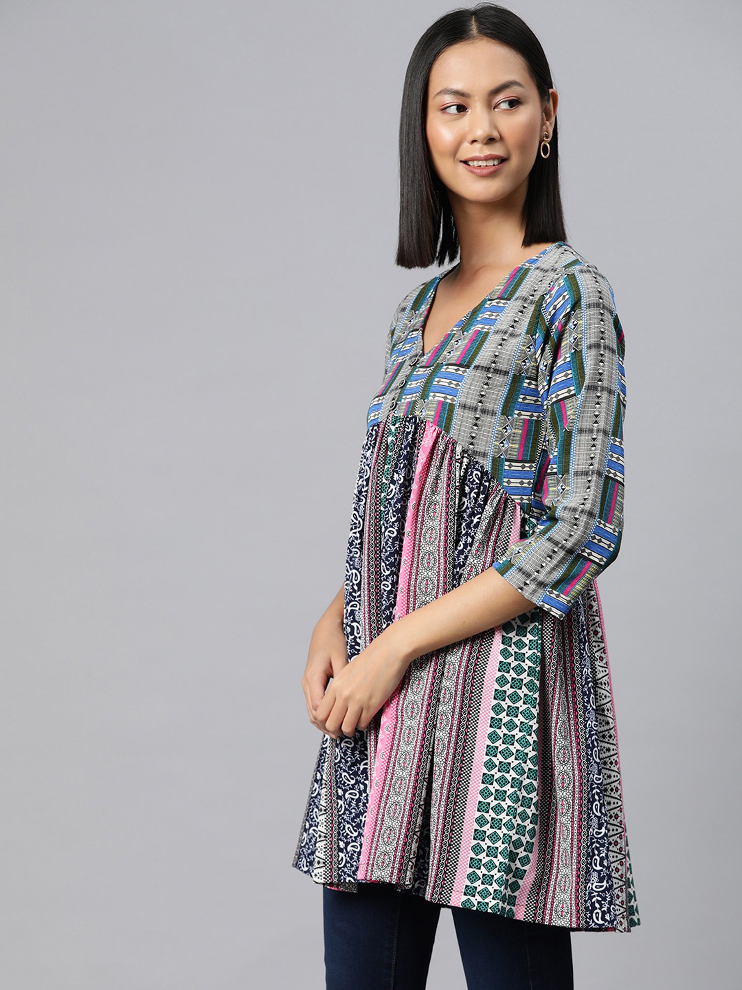 Cottinfab Multicolor Printed Top