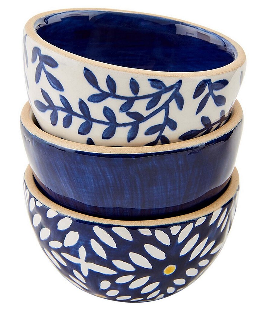 Mud Pie Blue Indigo Stack Dip Set