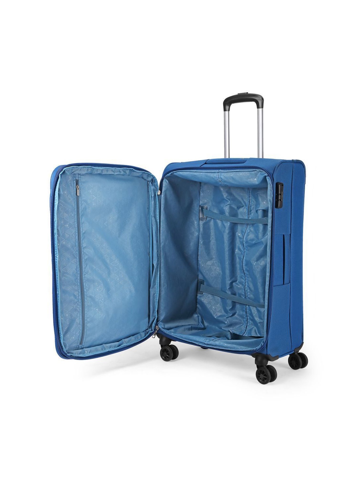 Aristocrat Sonata Plus Blue Solid Soft Large Trolley Bag - 34 cm