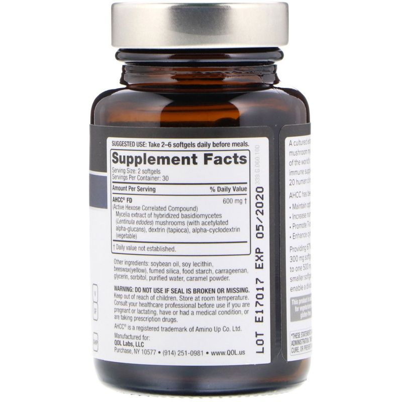 Quality of Life Labs AHCC RX, 300 mg, 60 Softgels, Dietary Supplements