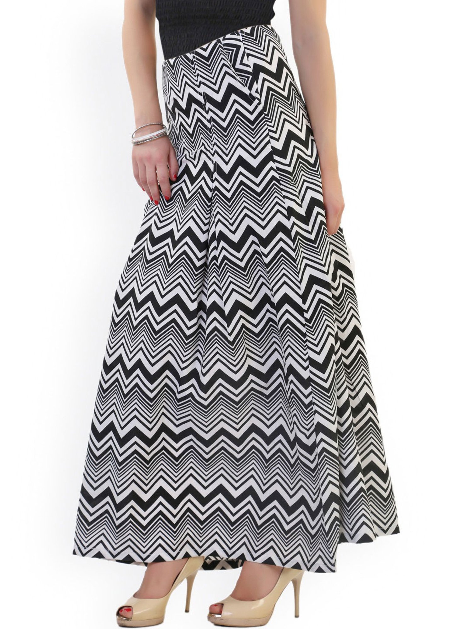 Belle Fille Black & White Printed Skirt